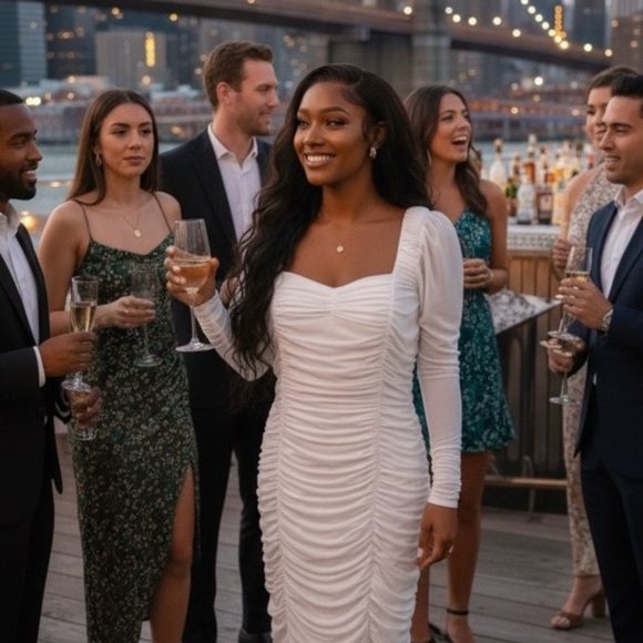 Fashion Nova White Ruched Mesh Bodycon Dress NWOT XL - Picture 11 of 11